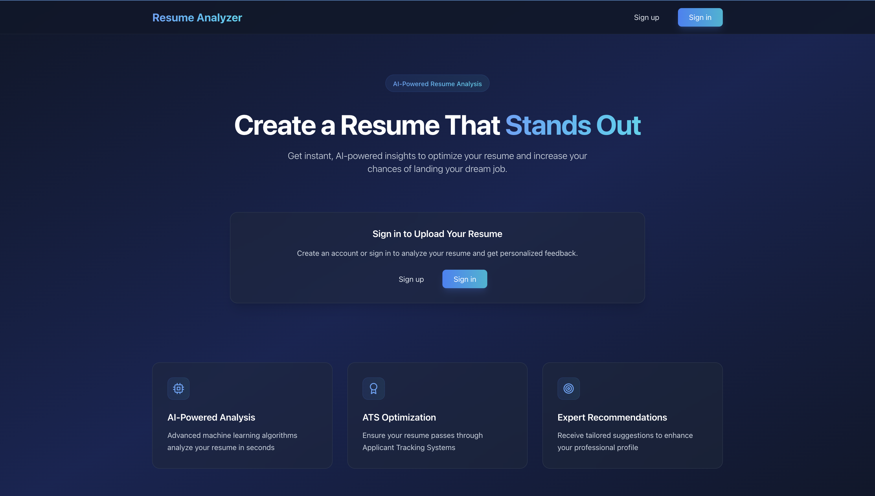 AI-Powered Resume Analyzer screenshot