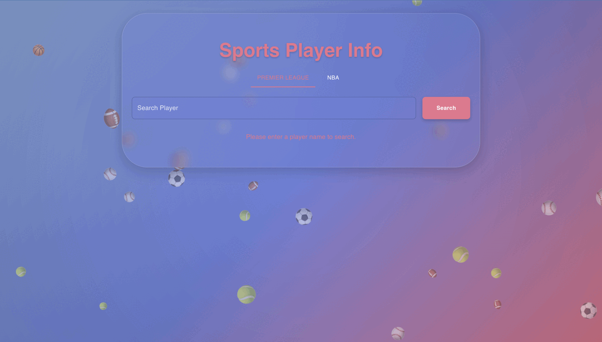 Sports Info App Preview