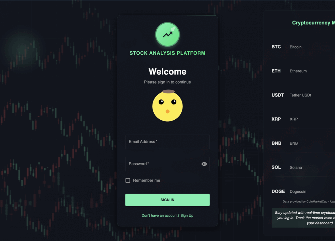 Stock Analysis platform Preview